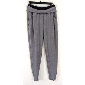 Nike Dri Fit Just Do It sz S Foldover Jogger Pants gray knit pull on 1962